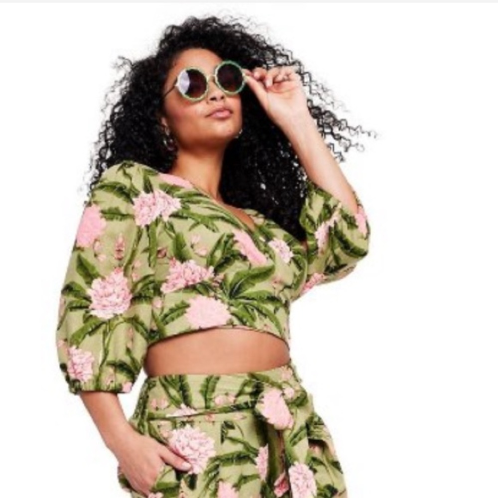 Agua Bendita X Target Women’s Peony Print Wrap Top - Picture 6 of 7